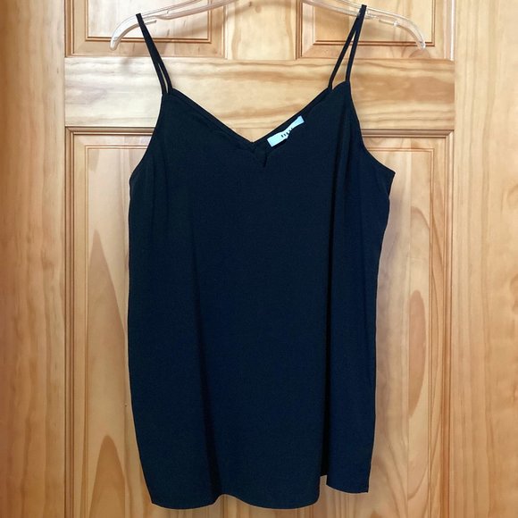 Dressy RO&DE Scalloped Neck Black Camisole, Tank Size Small (runs big-like Med) - Picture 1 of 5